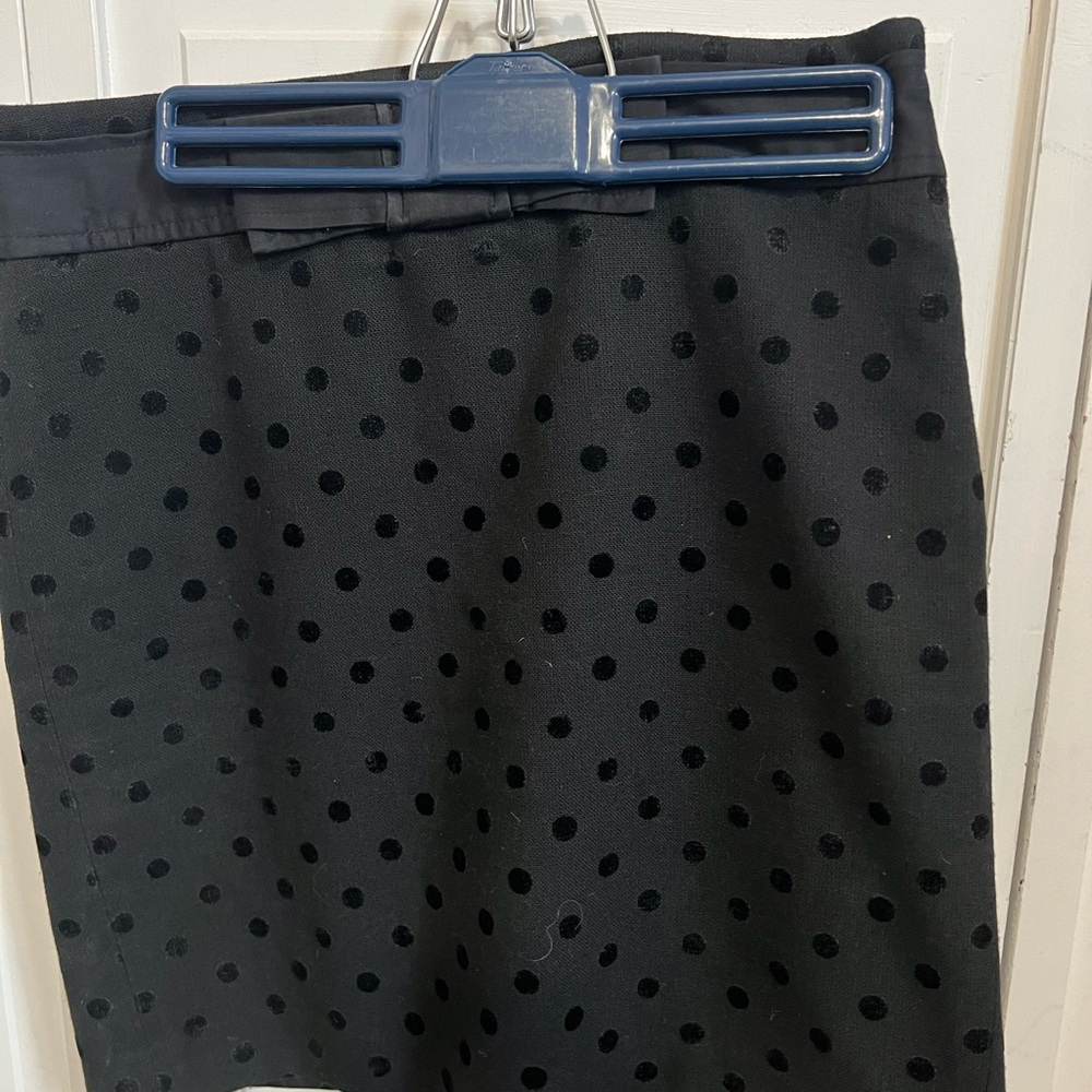 Loft Black Polka Dot Mini Skirt